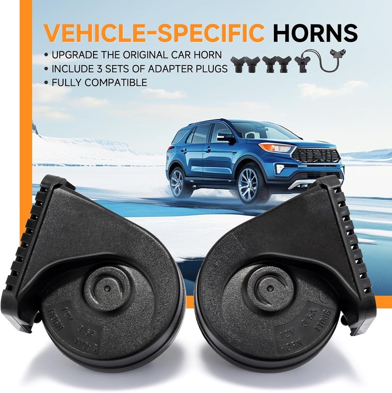 banhao Auto Horn Suitable for Chevy/GMC/Ford 12V Car Horns Loud with Protective Grill Dual-Tone Electric Snail Horn Waterproof and Dustproof - Image 2